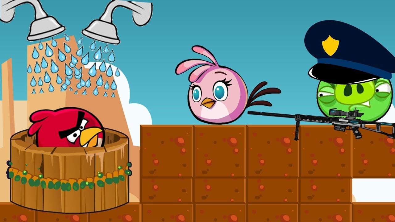 Angry Birds Take A Shower - TAKE WATER WELLS FROM PIGGIES! STELLA VS PIGS!