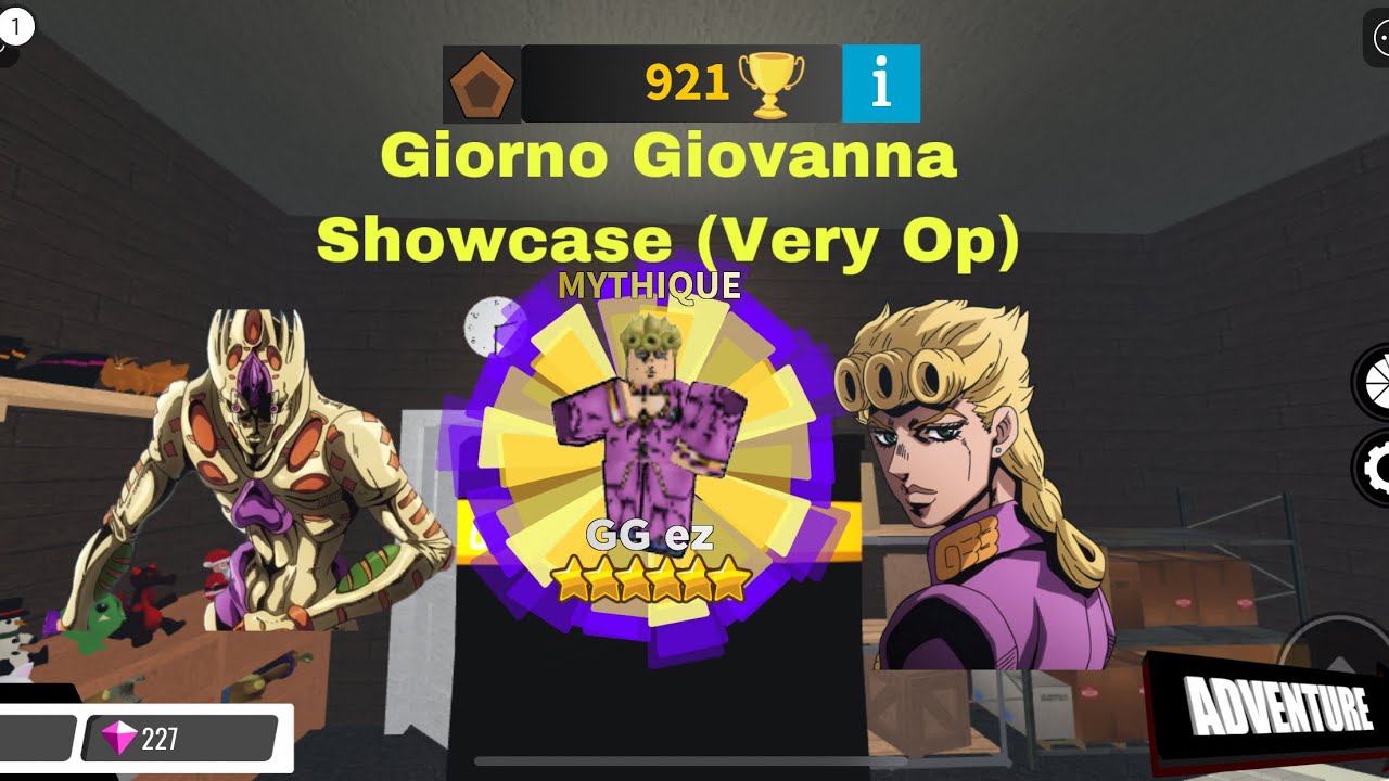 Giorno Giovanna showcase (he is very op) anime brawl:all out