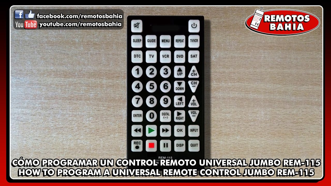 CÓMO PROGRAMAR UN CONTROL REMOTO UNIVERSAL JUMBO QUANTUM FX REM-115 PROGRAMMING FOR TV