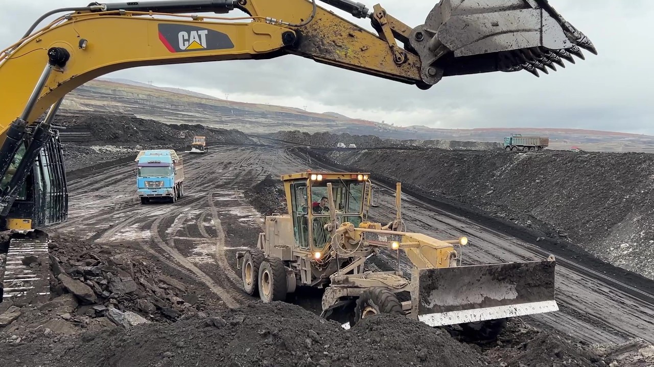 Caterpillar 352F Excavator Loading Overburden With Dozer And Grader - Ascon L.T.D.