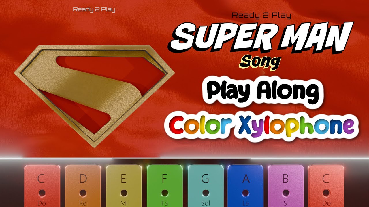 🦸‍♂️ Superman Intro on Color Xylophone 🎵 | Play Like a Superhero! 💥