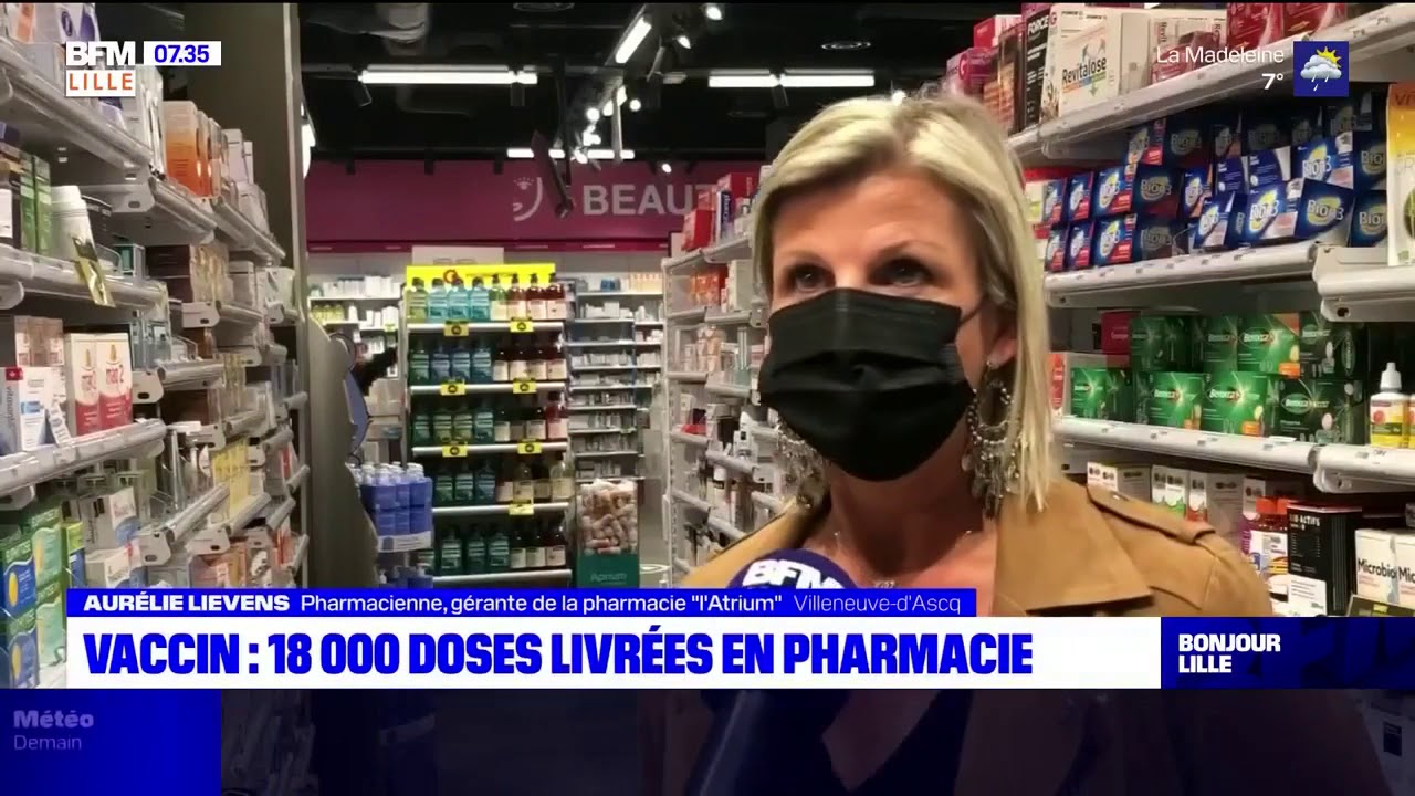 BFMTV LILLE : 18 000 doses de vaccin AstraZeneca livr&eacute;es dans les pharmacies du Nord-Pas-de-Calais