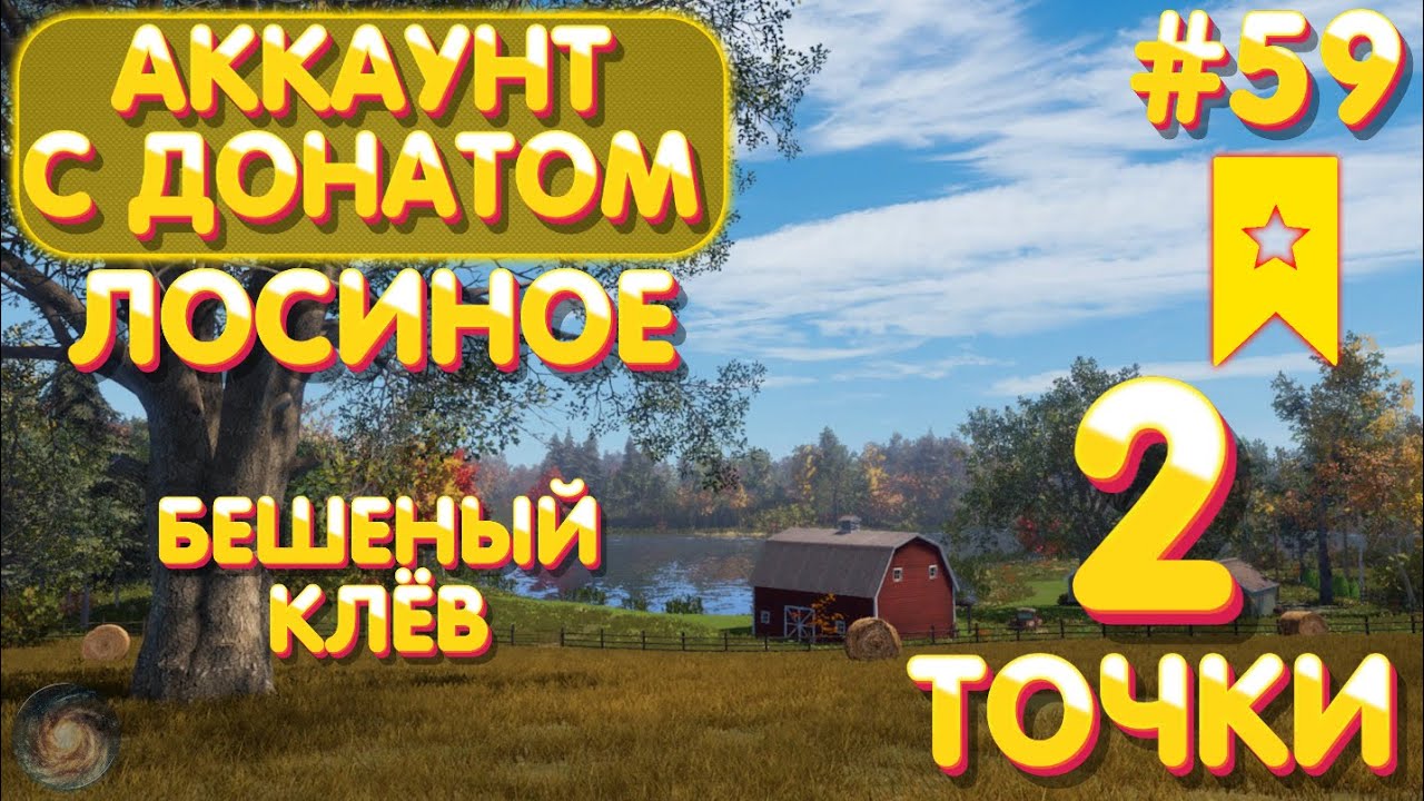 Аккаунт с донатом #59 | Лосиное - бешеный клёв на ДВУХ точках | Русская Рыбалка 4