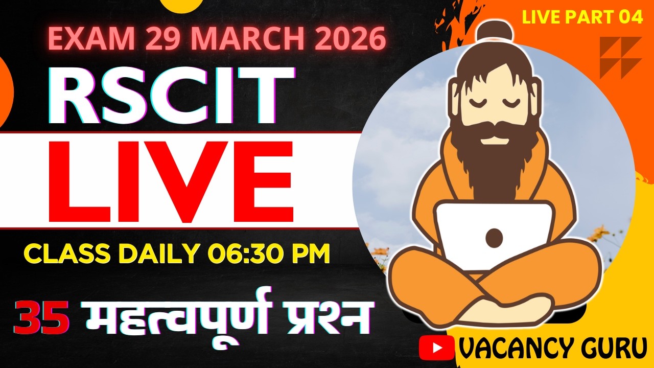 RSCIT Exam Important Questions 2026 RSCIT Live Class 04 RSCIT Computer Course RSCIT Exam 29 March 26