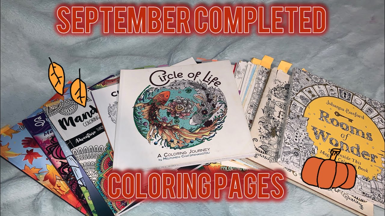 September Completed Coloring Pages 2024 | Adult Coloring