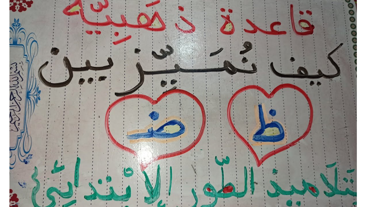 متى تكتب (ظ،ض) الضاد ومتى تكتب الظاء، قاعدة ذهبية لتلاميذ الطور الابتدائي.
