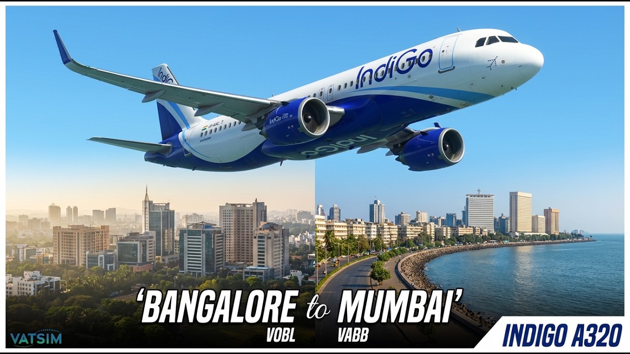 🛫 🌅Bangalore ➜ Mumbai LIVE | IndiGo A320 | MSFS 2020 🏔️🛫#fly  #live