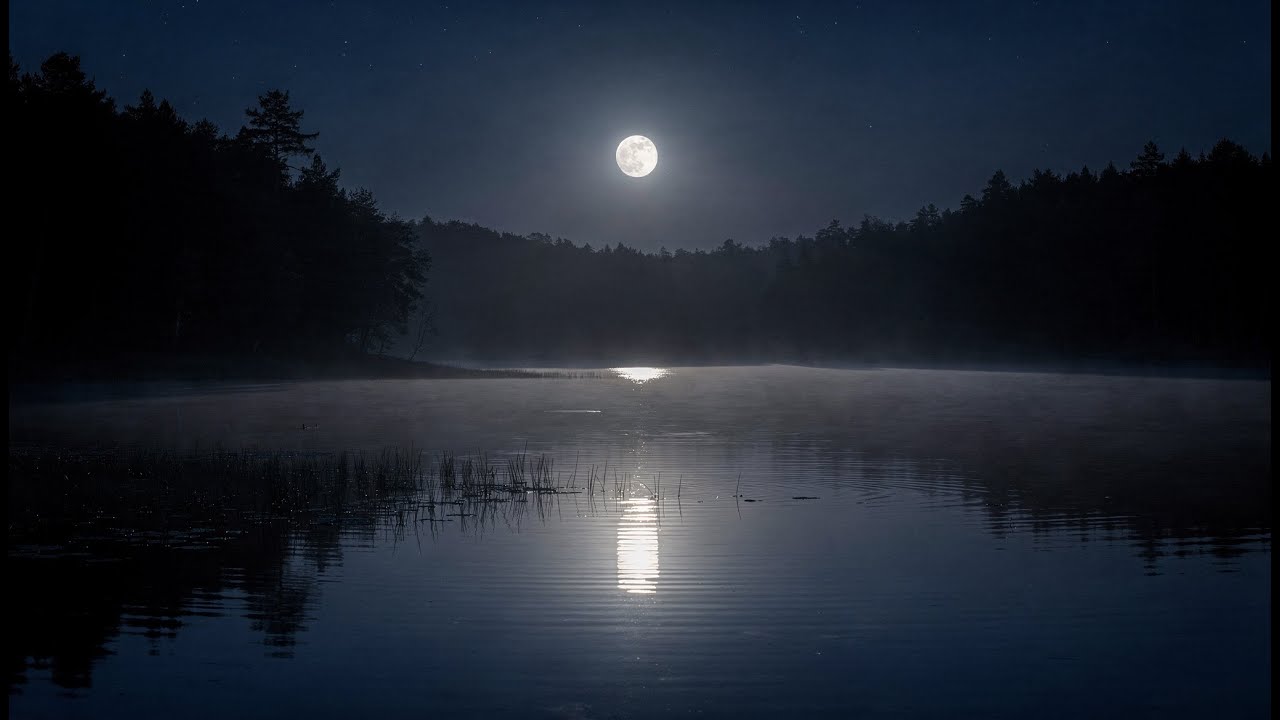 Moonlit Lake – Dark Ambient for Focus and Reading | 1 Hour