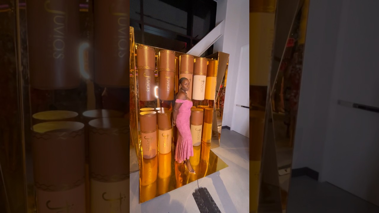 I went to my first beauty brand event with @JuviasPlaceCosmetics 🫶🏾 #nyc #event #makeup #fyp