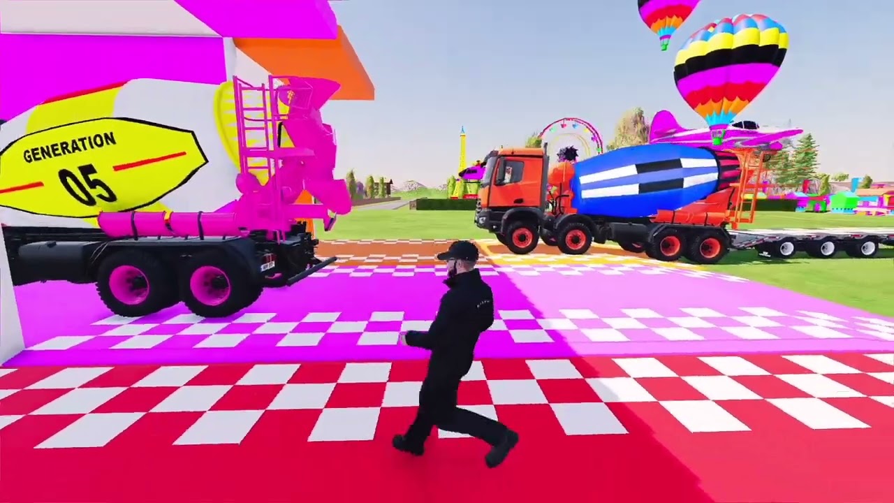 Garage with Colors - Volvo Truck Hauling Ambulance & Police | FS22 #FS22 #VolvoTruck