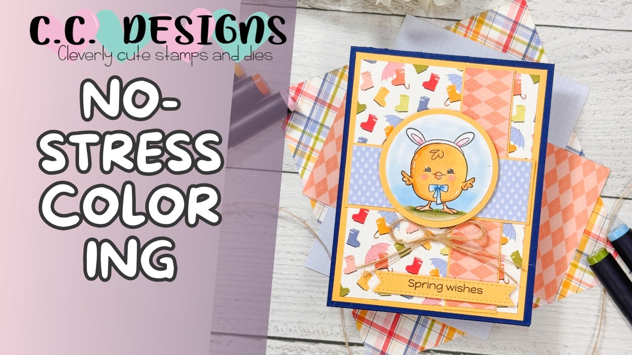 Spring Card Layout Using C. C. Designs Stamps | Spring Animals Stamp Set