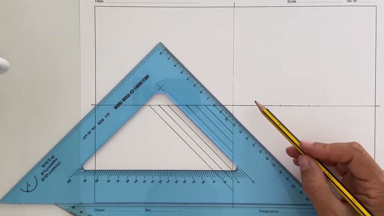Esercitazione con le squadre: parallele oblique a 45°