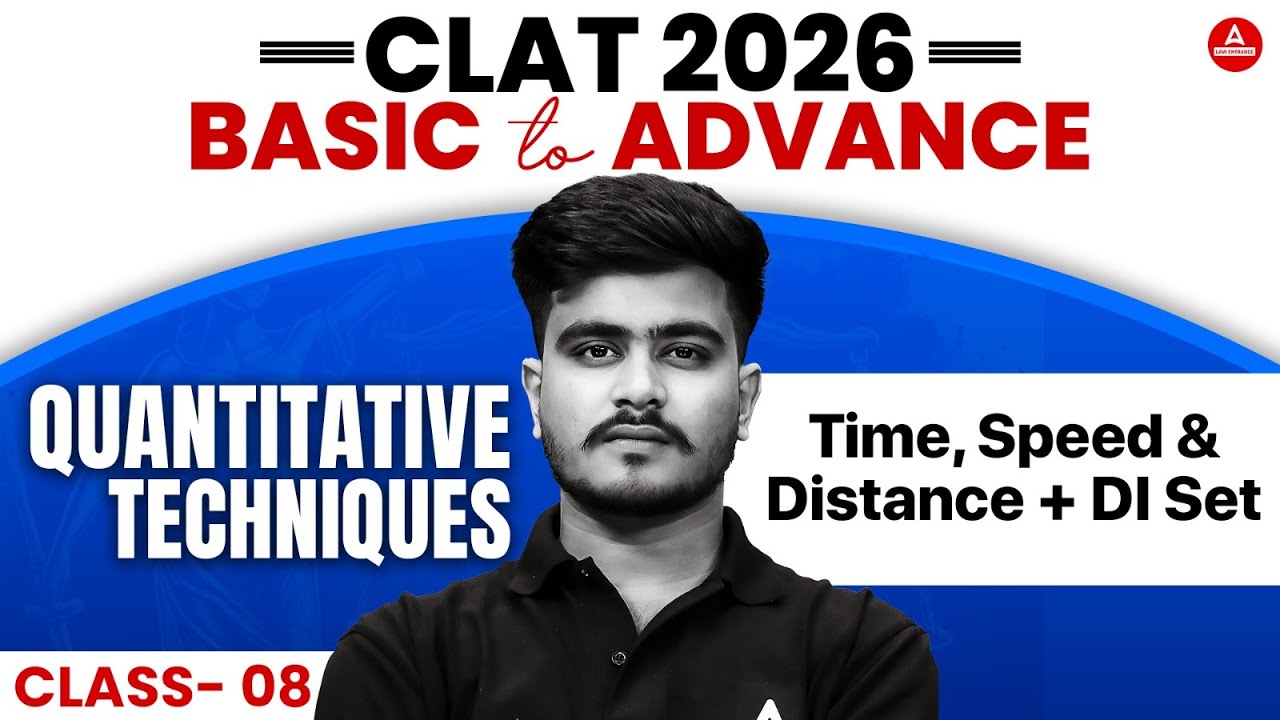 CLAT 2026 - Quantitative Techniques  - Time speed and Distance | CLAT Quantitative Techniques