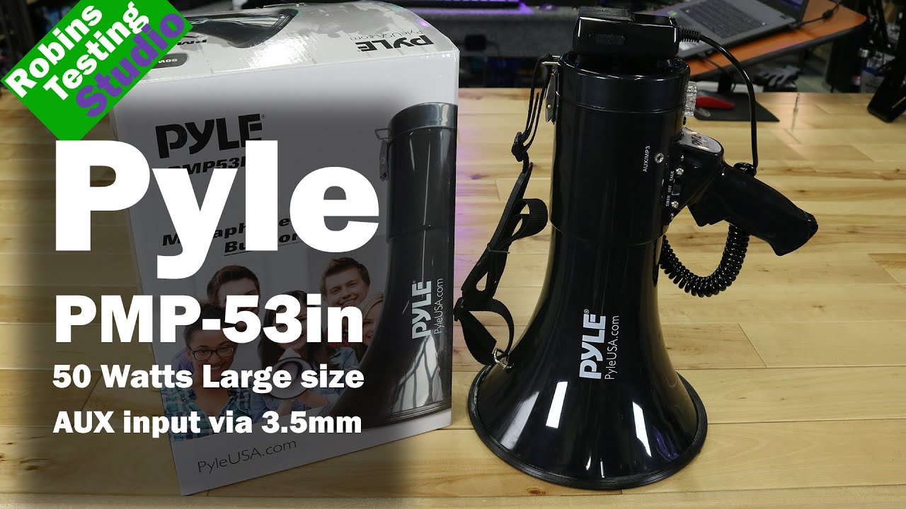PYLE PMP53IN Профессиональный динамический пьезоэлектрический мегафон мощностью 50 Вт с дополните...