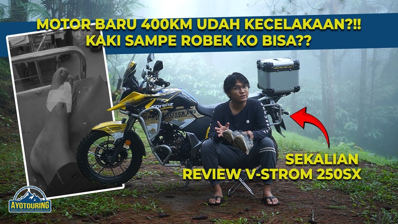 KRONOLOGIS KECELAKAAN & REVIEW FULL VSTROM 250 SX | VSTROM PERTAMA YANG CRASH PARAH DI INDONESIA?!!