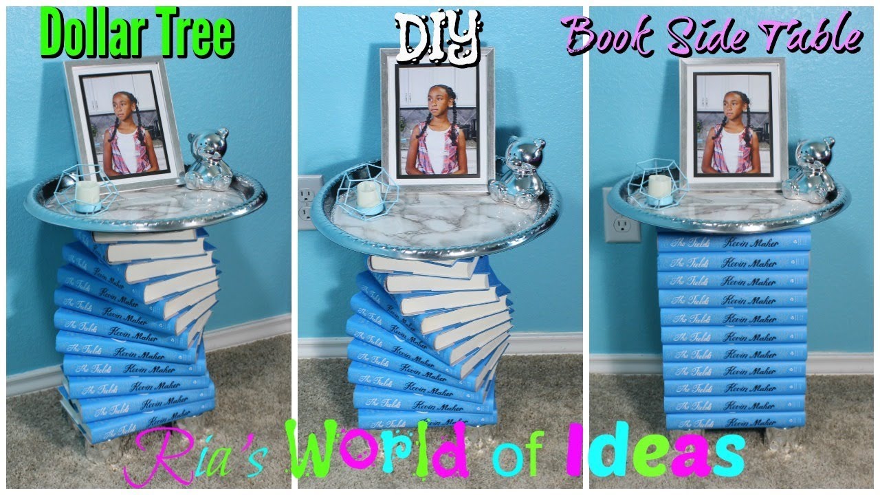 Dollar Tree DIY Book Side Table | Glam | Decor on a Budget