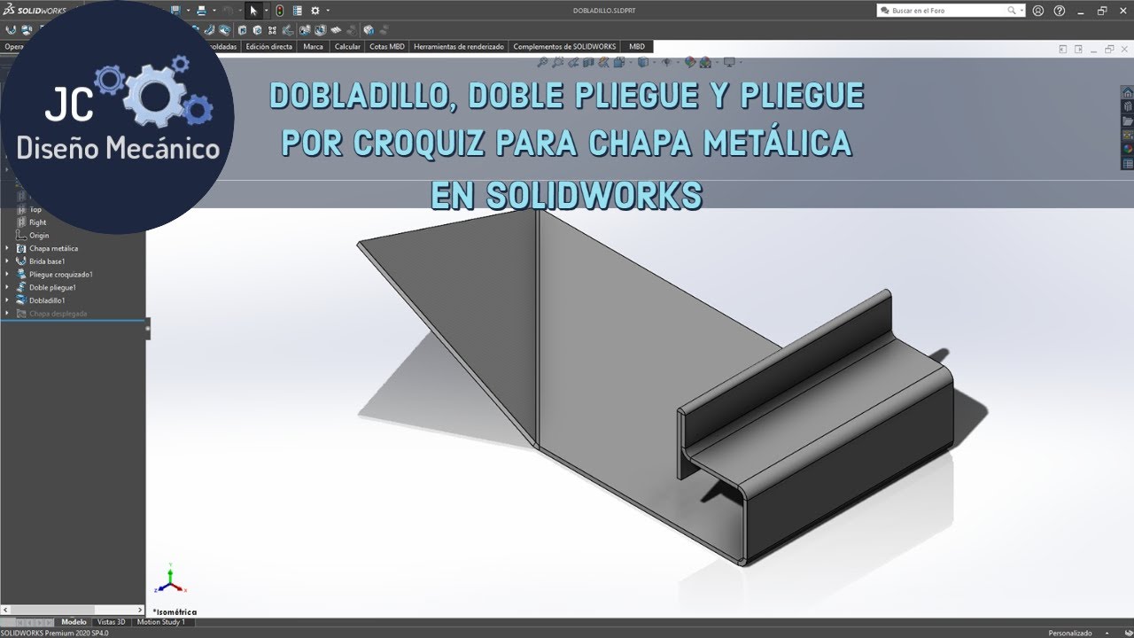 DOBLADILLO, DOBLE PLIEGUE Y PLIEGUE CROQUIZADO EN #SOLIDWORKS