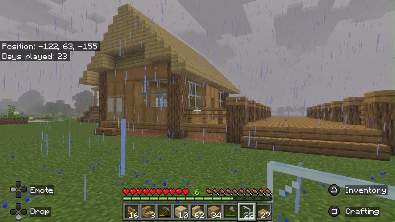 Minecraft: Building a fishing hut on survival mode