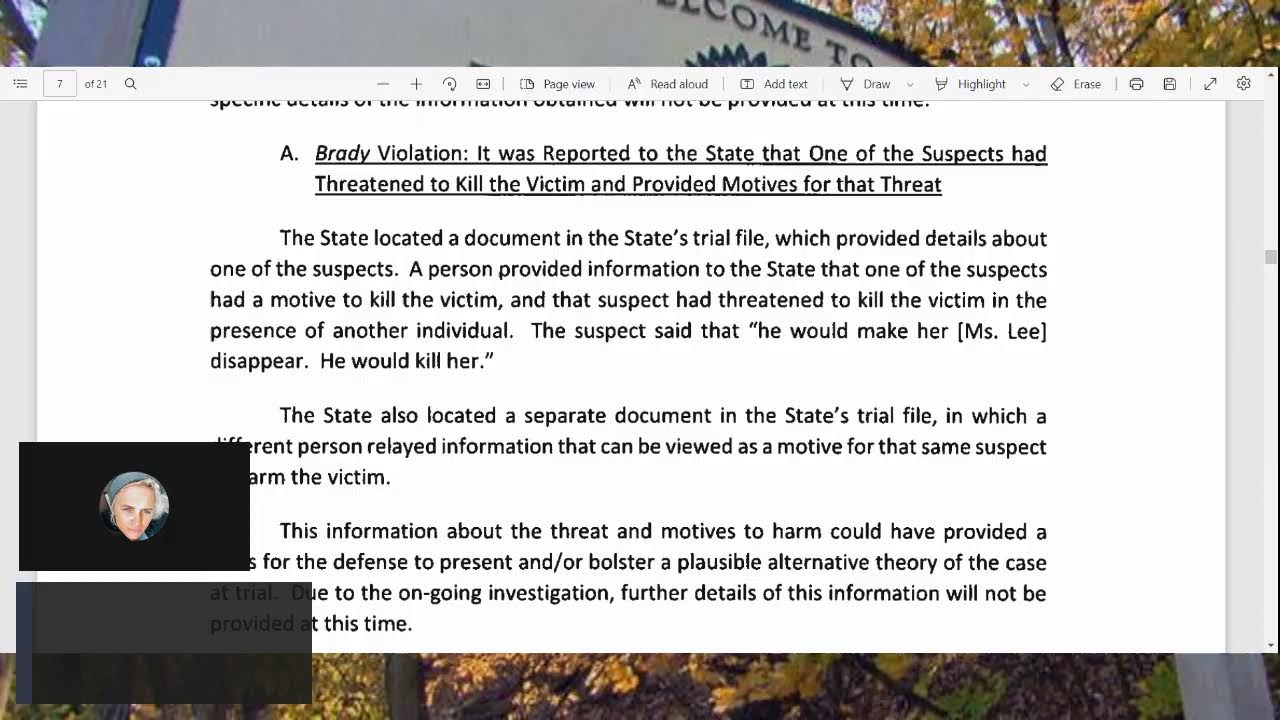 Adnan Syed: SEE & DISCUSS the ACTUAL Motion to Vacate Conviction
