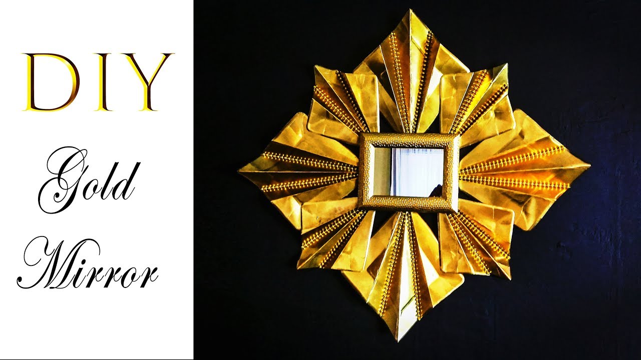 Gold Mirror DIY Only Using Dollar Tree items💕