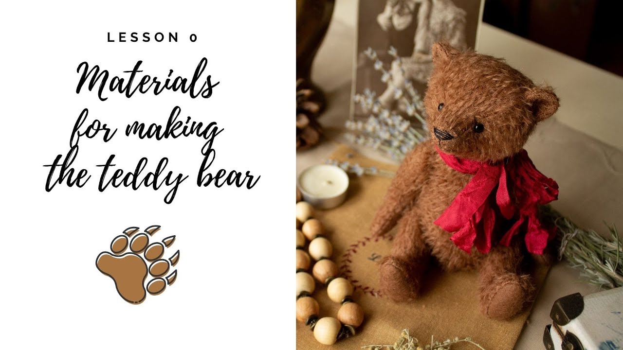 Materials for making jointed mohair teddy bear / Материалы для создания мишки тедди