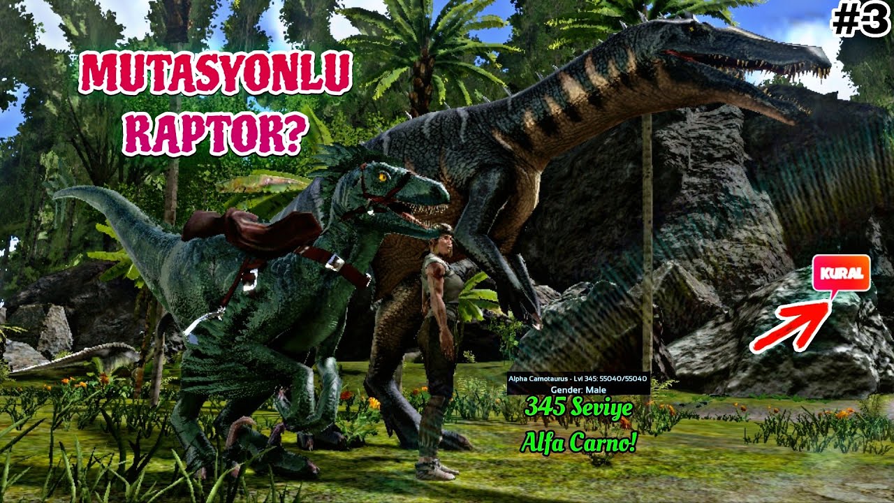 Raptorlara Hükmeden! (435 Raptor ve Baryonx Evcilleştirme!) Bölüm-3 Ark Mobile Türkçe