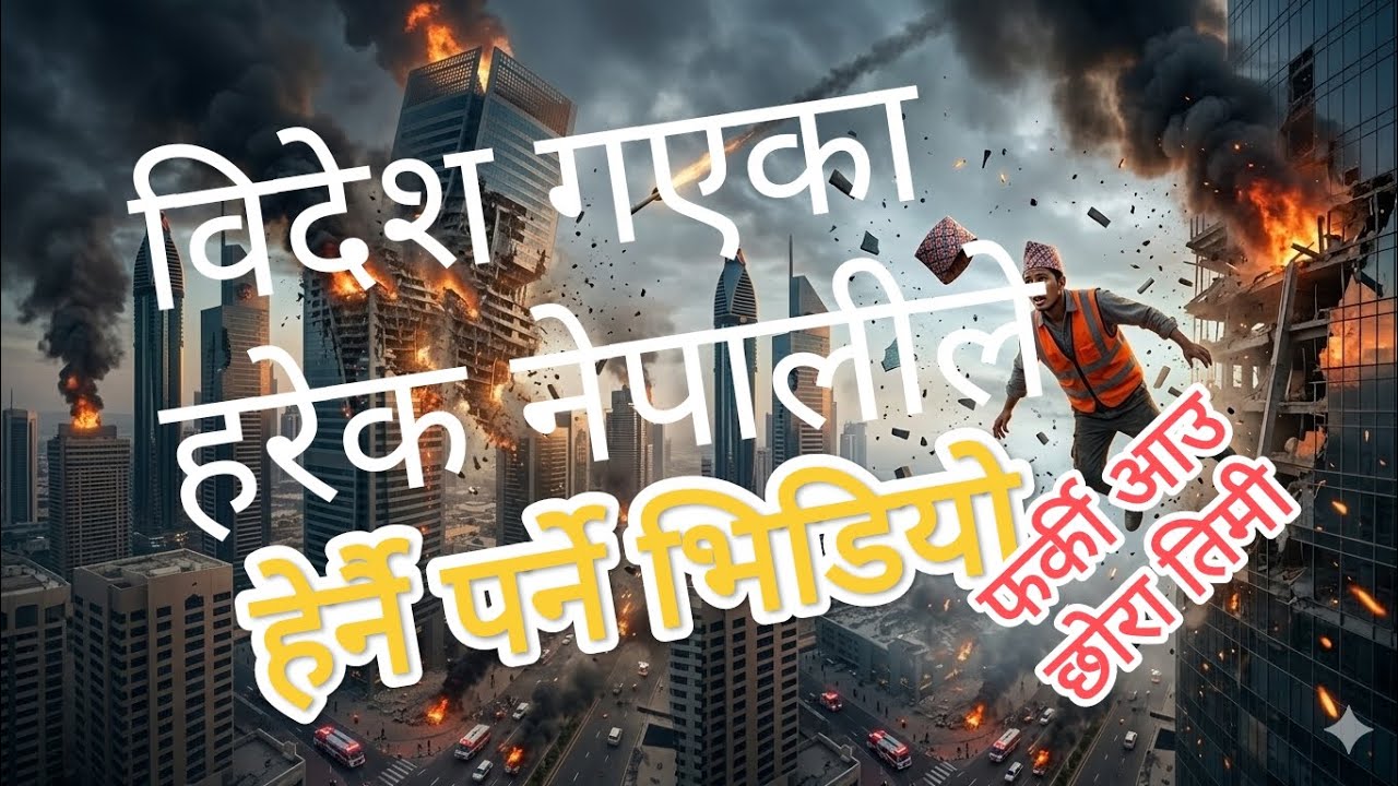 फर्की आउ स्वदेश मै, बम बारूद खस्दै छ रे परदेश मै । Farki aau chhora sawdes mai