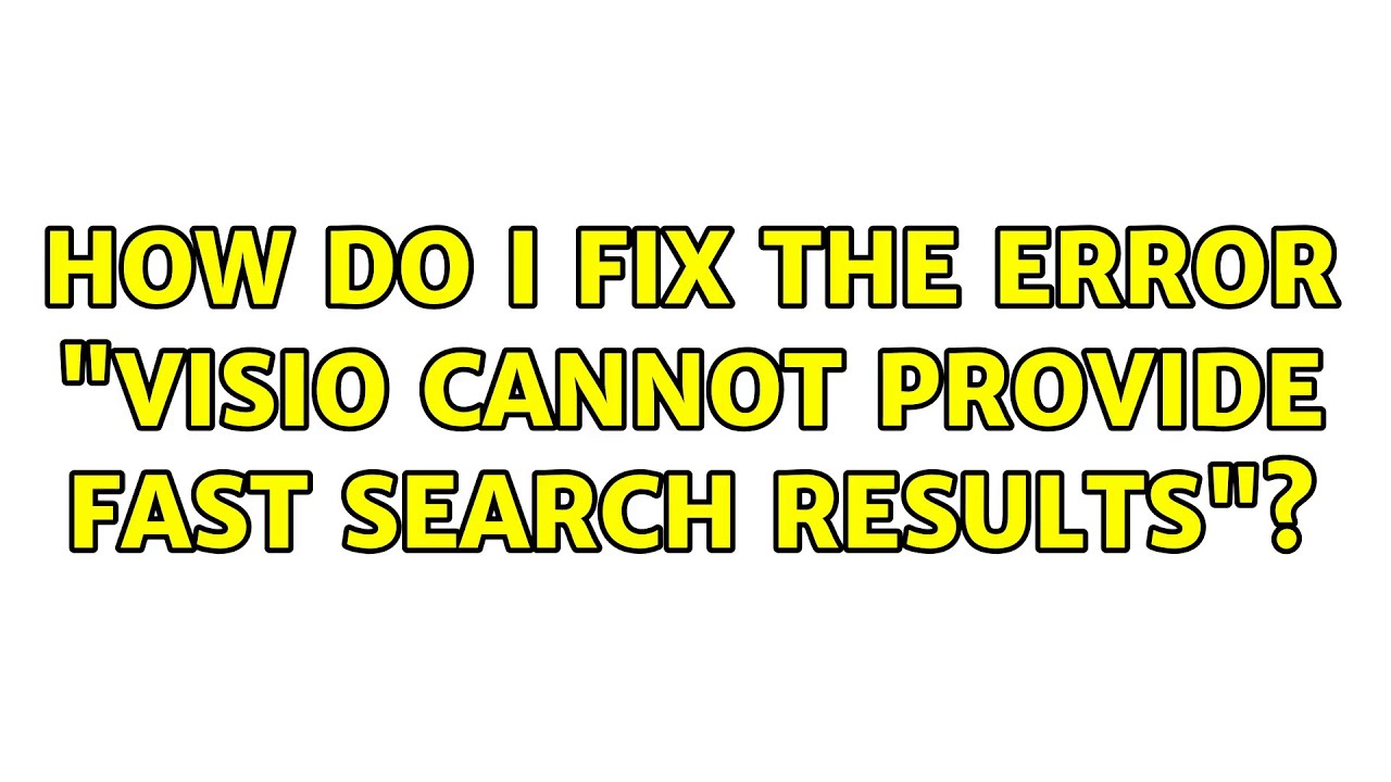 How do I fix the error 
