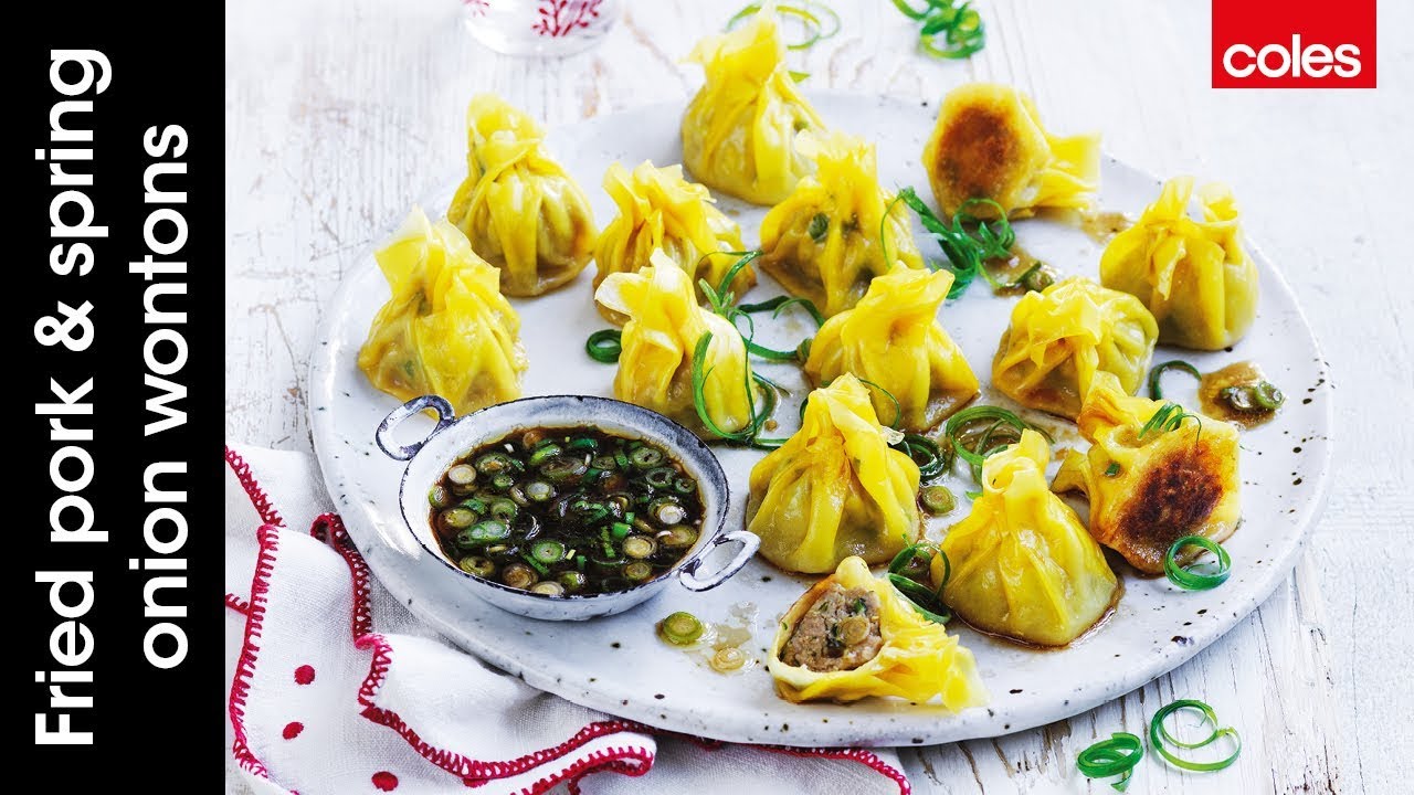 How to make fried pork & spring onion wontons