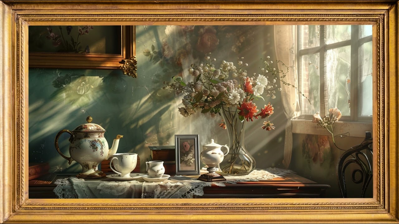 4K TV Background – 2 Hours Morning Light Vintage Art | Relaxing Cozy Ambience