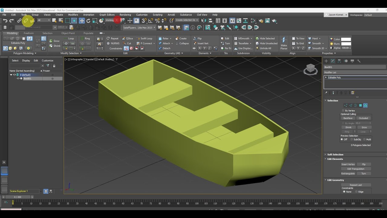 Low Poly Boat 2025 3DS Max   Just the basics