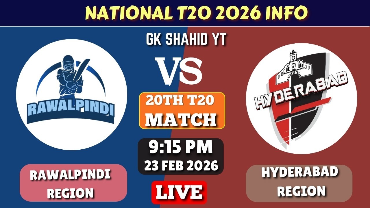 HYDR vs RWL LIVE 🏏 | 20th T20 | National T20 2026 Live Score