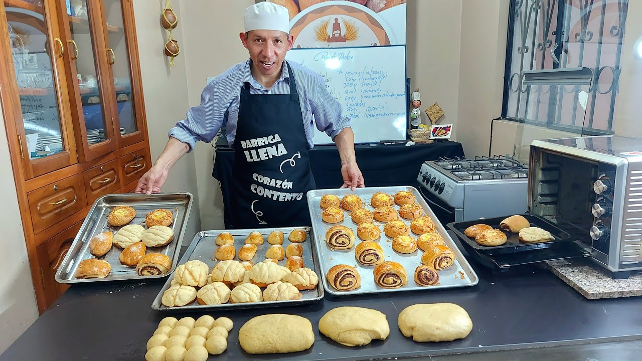 Clase en Vivo y en directo aprende a preparar Variedad de Pan de Dulce con una sola Masa