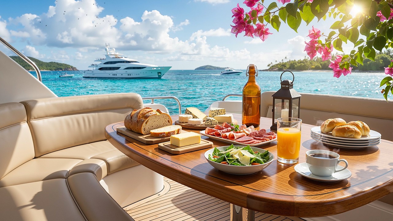 Upbeat Bossa Nova Jazz on A Luxury Yacht - Jazz Instrumentals with Calm Wave Sounds to Positive Mood