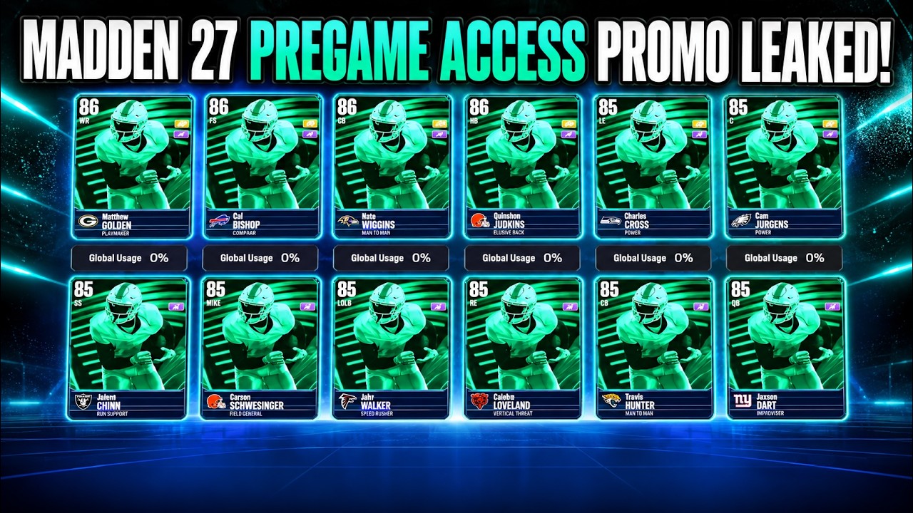 Утекла промо-акция Madden 27 Pregame Access! Трэвис Хантер, Джадкинс и другие!