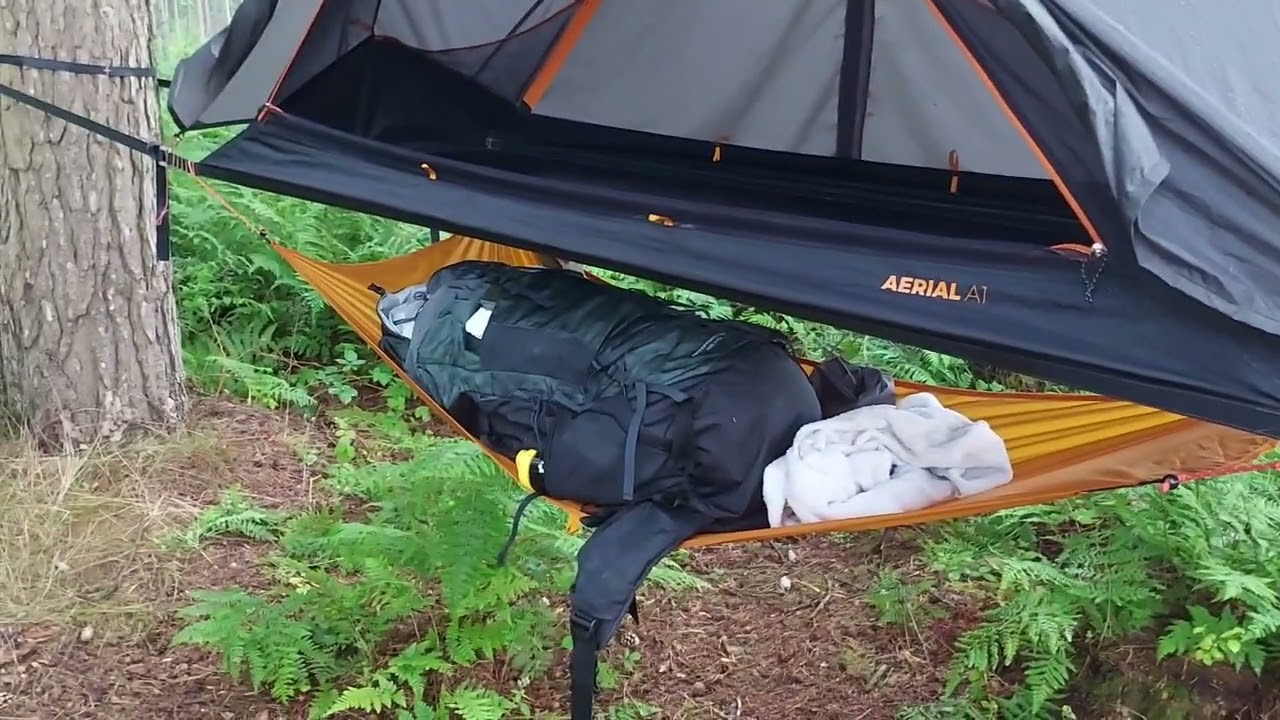 Opeongo Aerial A1 tree tent set up and overnight in the woods
