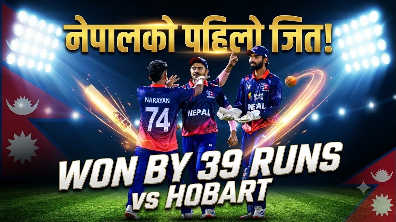 Nepal Defeats Hobart by 39 Runs! Unbelievable Victory#nepalcricket