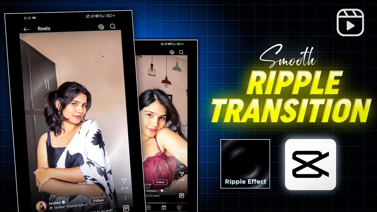Instagram trending ripple smooth transition| capcut sfx reel editing | capcut ripple effect #taniiea