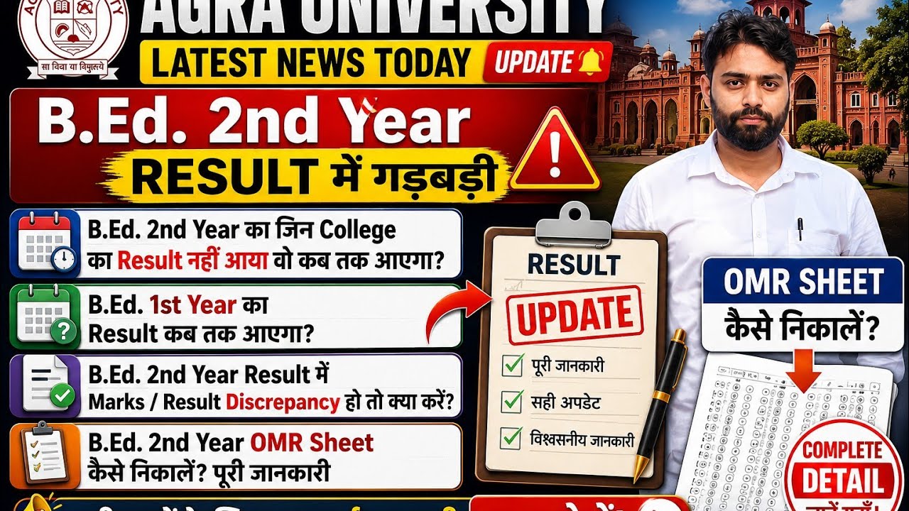 Agra University Latest News Today || agra university bed 1st year result || dbrau latest news today 
