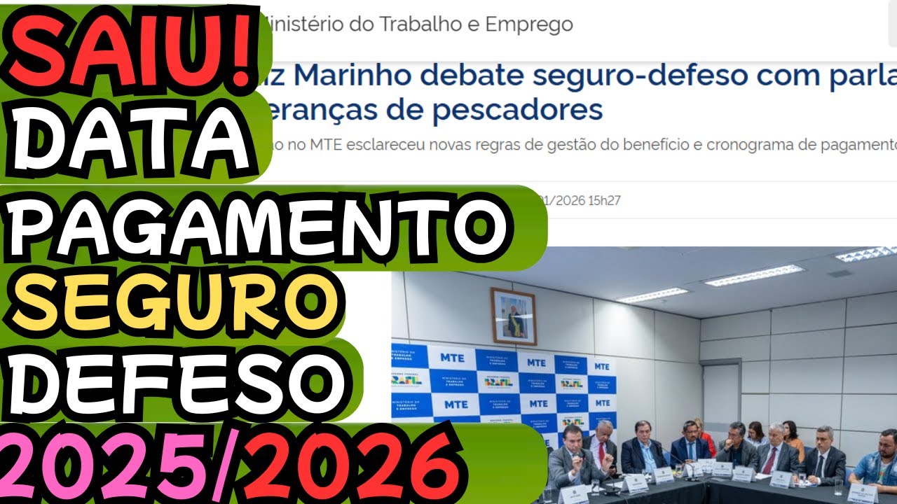 SAIU DATA PAGAMENTO SEGURO DEFESO 20252026