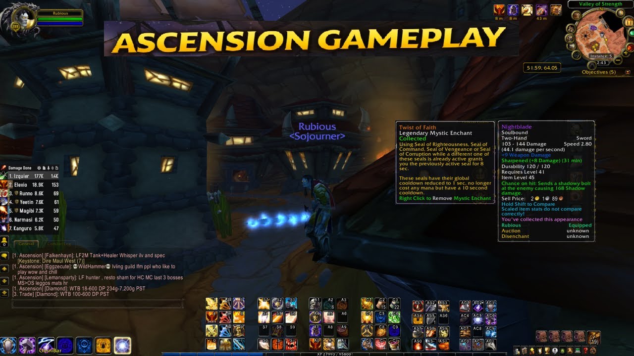 Ascension Bronzebeard-Rubious lvl 41 ret pally BG pvp