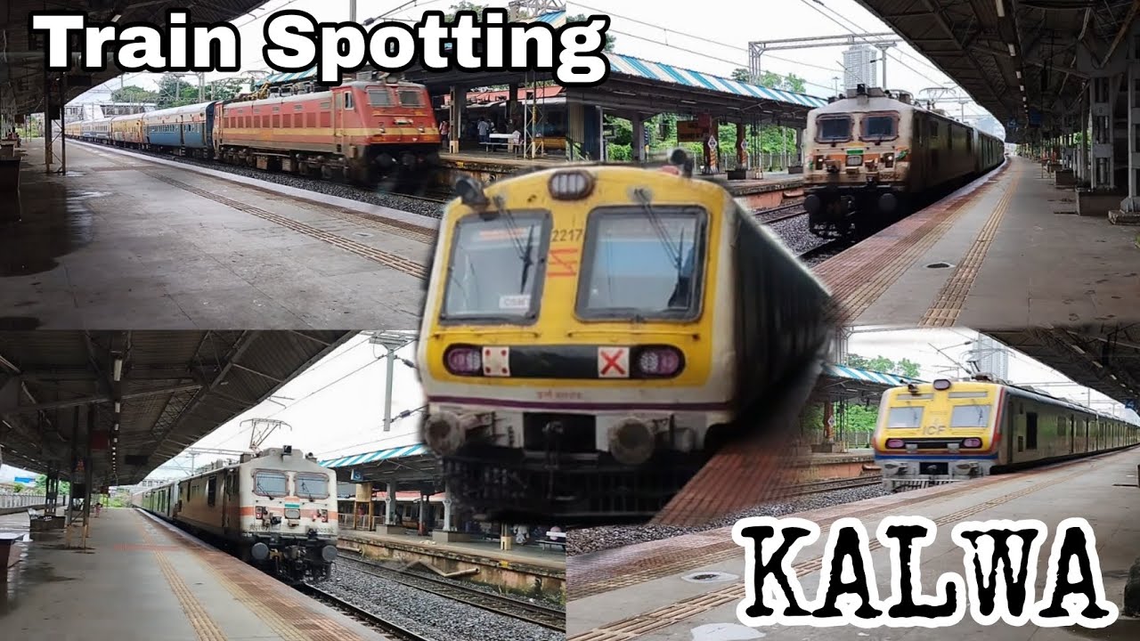 Train Spotting At Kalwa Stn.📍 | Local, Express & Premium Trains Action | Back To Back Crossing's 