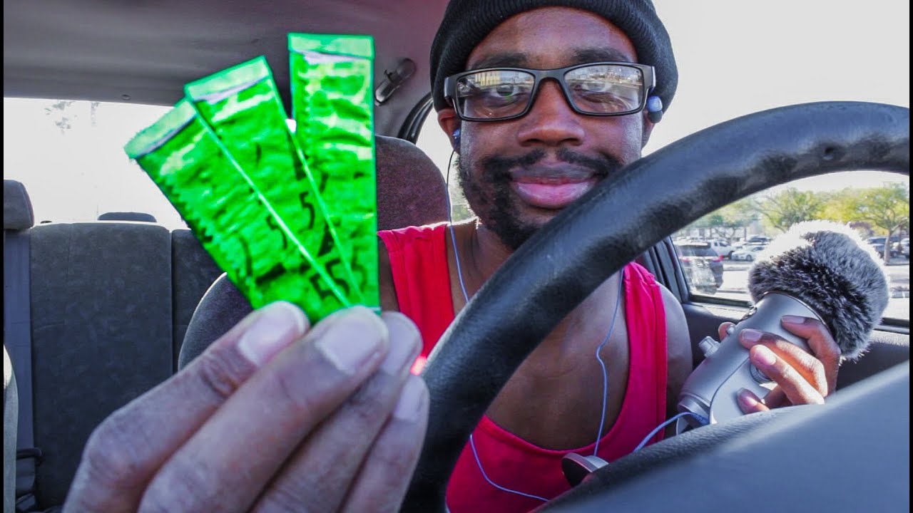 ASMR GUM CHEWING IN MY CAR PART 17 ( 5 GUM Watermelon prism again ) |  ASMR TY