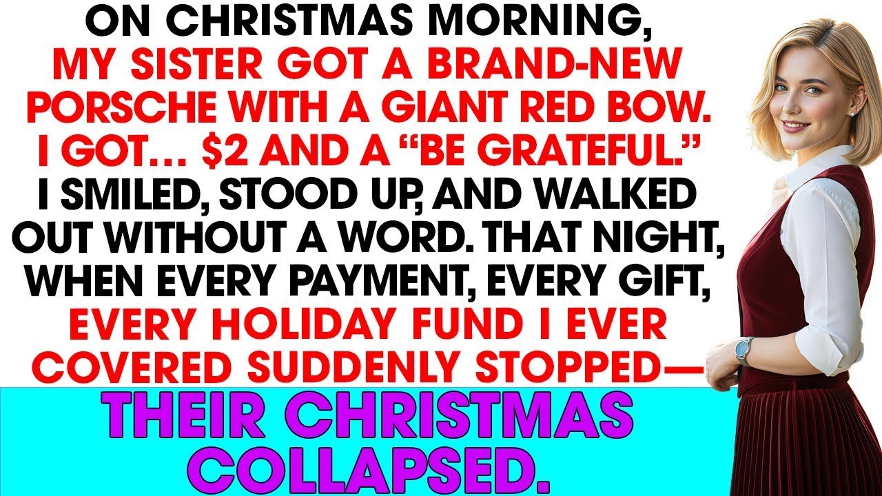 My sister got a Porsche with a giant red bow while I got $2—so I vanished and ruined their Christmas