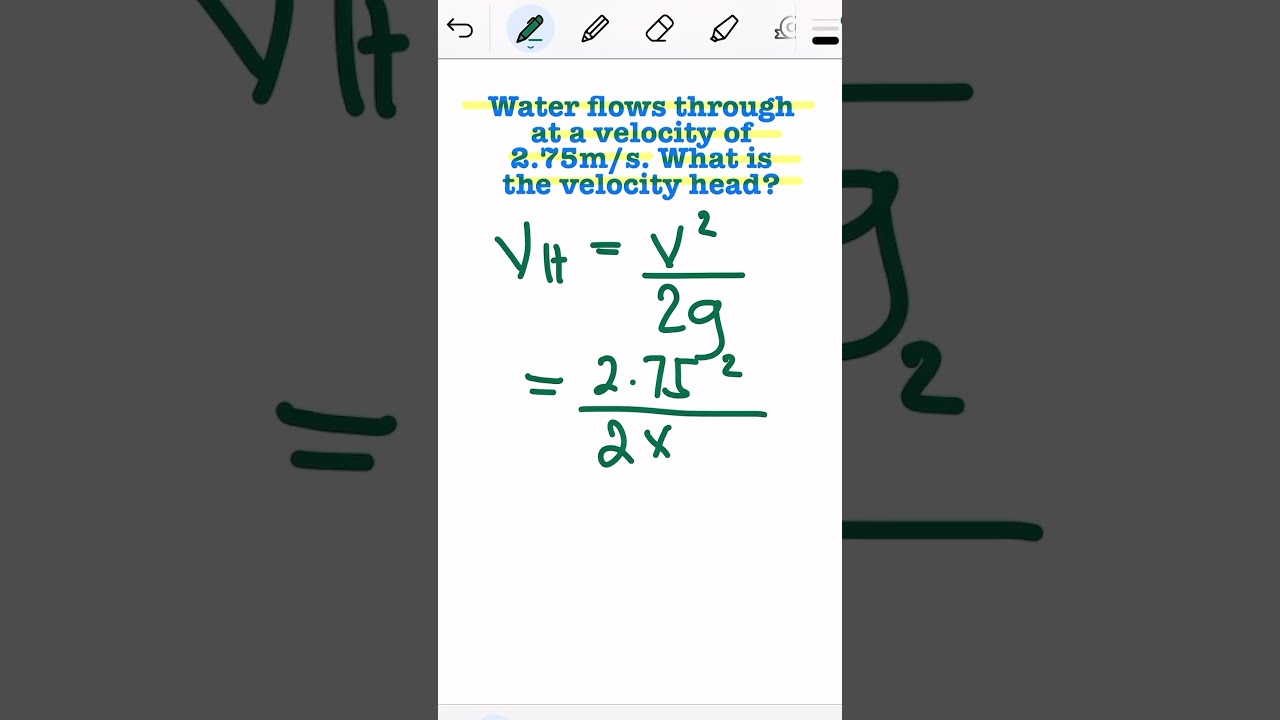 Velocity Head Problem #engrkikay #hydraulics #ceboardexam #engineering #ceboard
