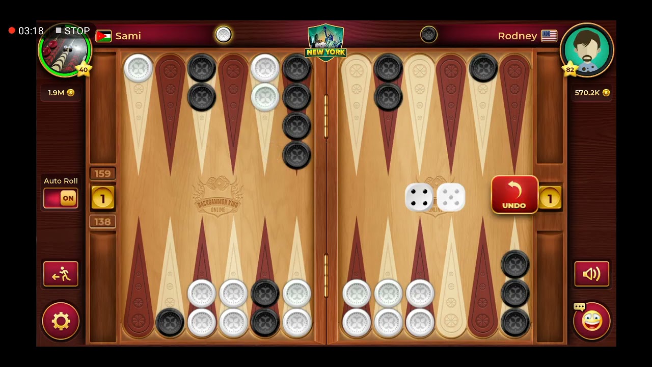backgammon game #302 مباراة طاولة / طاولي バックギャモン ゲーム