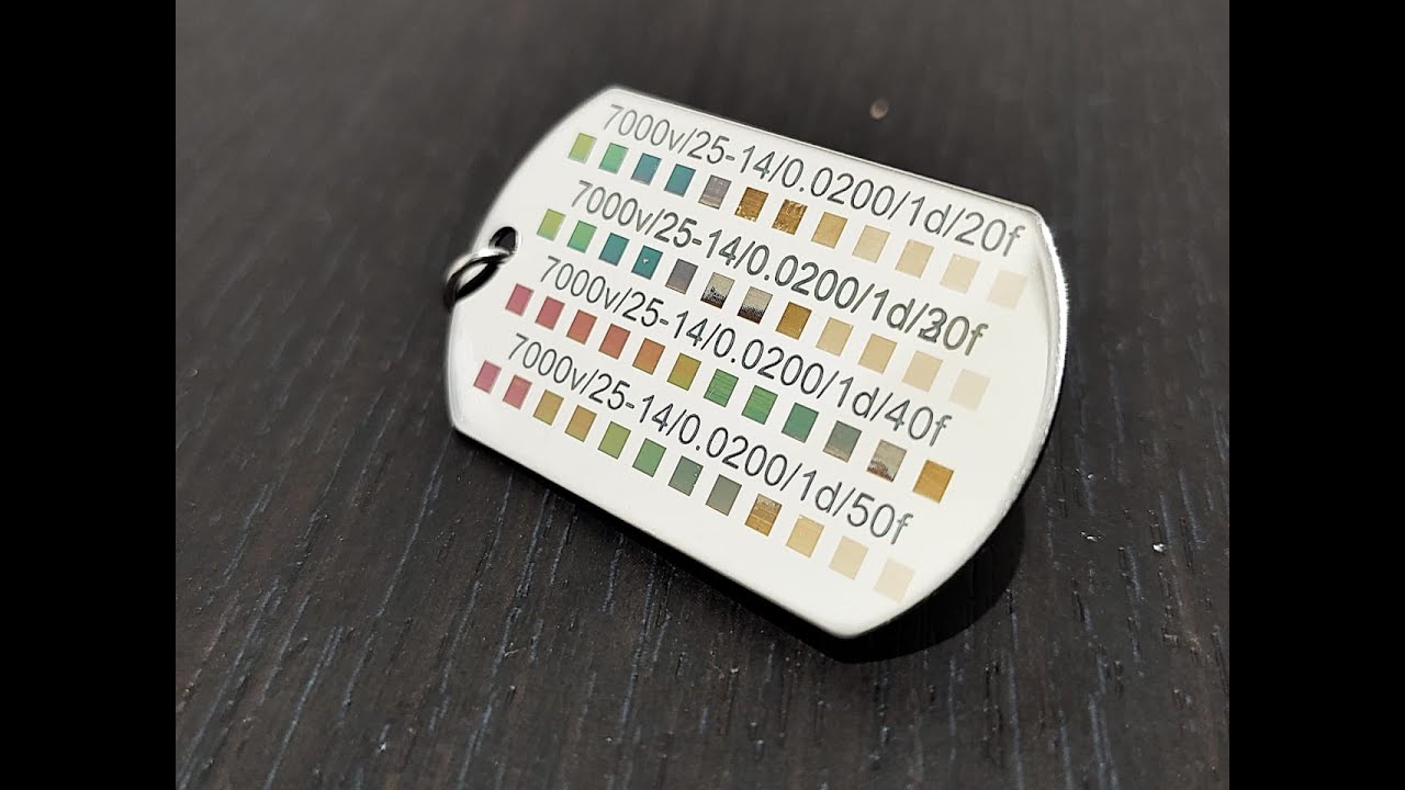 como grabar colores en acero con laser de fibra óptica / Lightburnforgalvo / EZcad