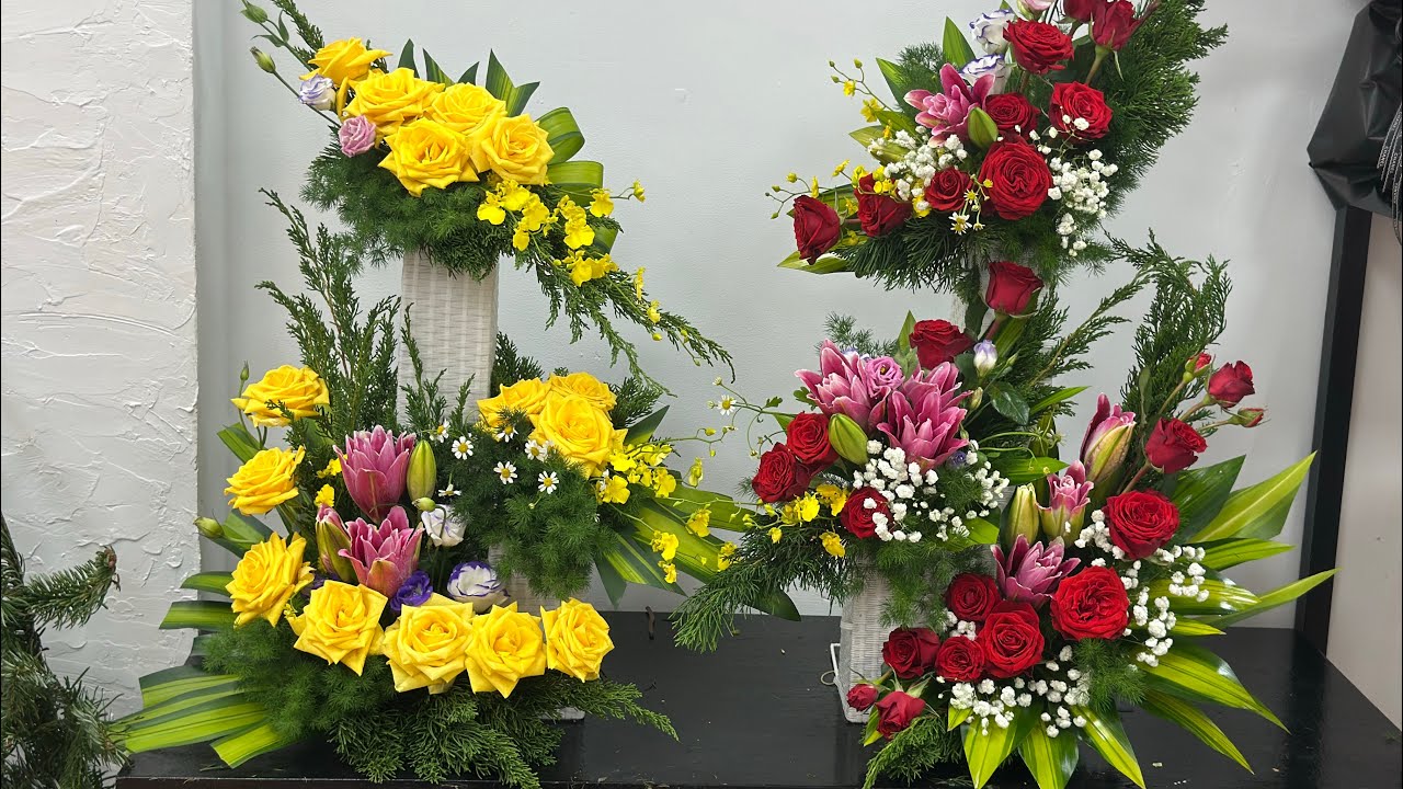 Hướng Dẫn Cắm Giỏ Hoa Ba Tầng Cực Đẹp - Trang Trí Gia Đình 