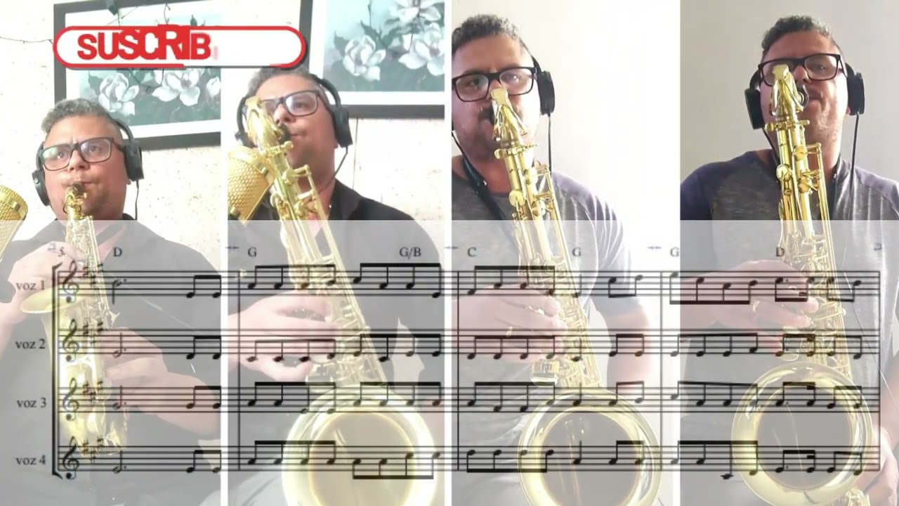 PLENA PAZ - HINO DA HARPA CRISTÃ - Nº 3 - COM PARTITURA EM 4 VOZES  -  SAXOFONE EM SIB 🎷🎷