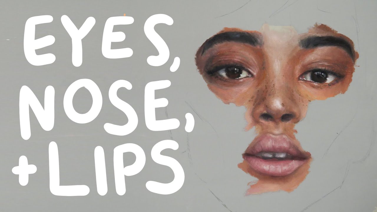 How to Paint Realistic Eyes, Nose, and Lips with Oil Paint 🍂| The Basics of Oil Painting #2